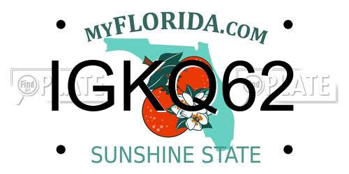 IGKQ62 Florida License Plate