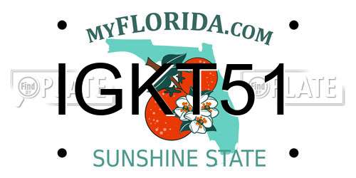 IGKT51 Florida License Plate