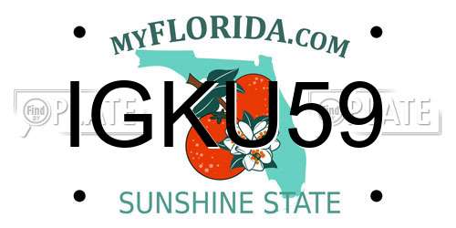 IGKU59 Florida License Plate