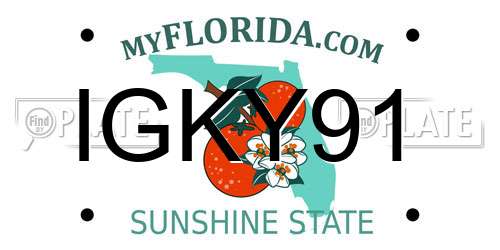 IGKY91 Florida License Plate