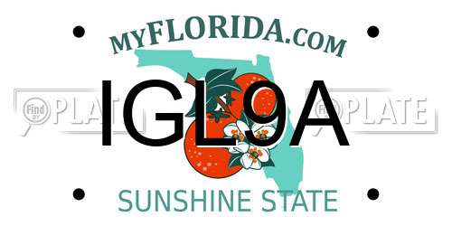 IGL9A Florida License Plate