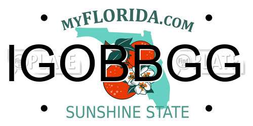 IGOBBGG Florida License Plate