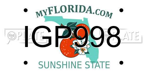 IGP998 Florida License Plate