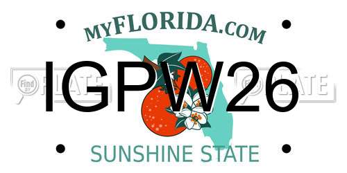 IGPW26 Florida License Plate