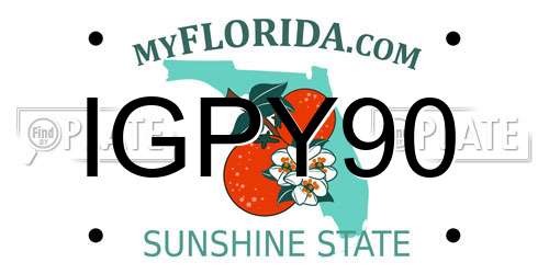 IGPY90 Florida License Plate