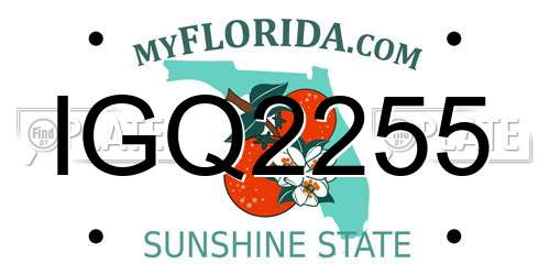 IGQ2255 Florida License Plate