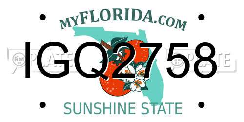 IGQ2758 Florida License Plate