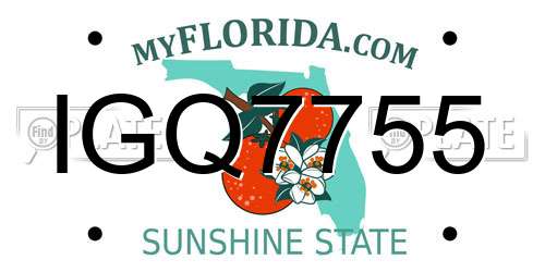 IGQ7755 Florida License Plate