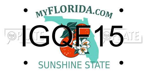 IGQF15 Florida License Plate
