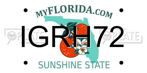 IGRH72 Florida License Plate