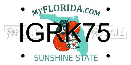 IGRK75 Florida License Plate