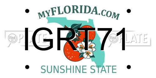 IGRT71 Florida License Plate