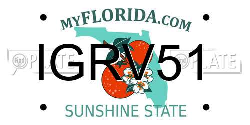 IGRV51 Florida License Plate