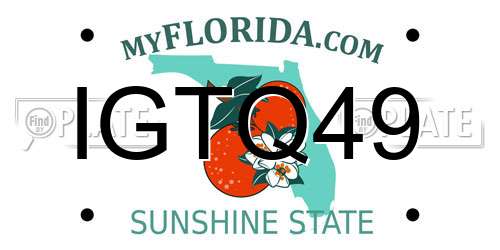 IGTQ49 Florida License Plate