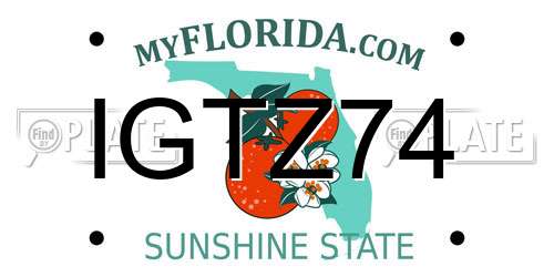 IGTZ74 Florida License Plate