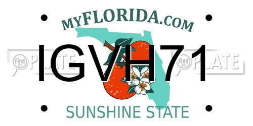 IGVH71 Florida License Plate