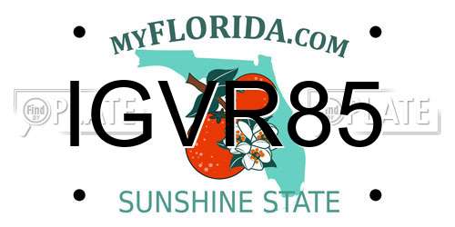 IGVR85 Florida License Plate