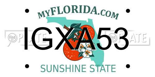 IGXA53 Florida License Plate
