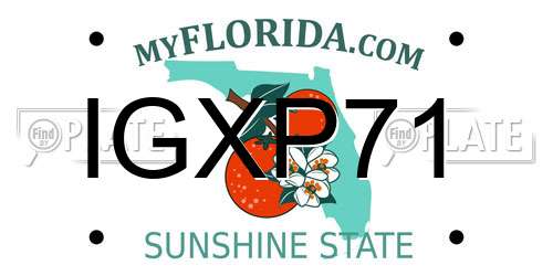 IGXP71 Florida License Plate