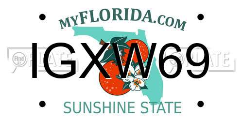 IGXW69 Florida License Plate