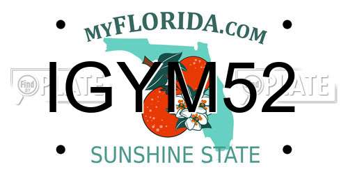 IGYM52 Florida License Plate