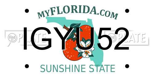 IGYU52 Florida License Plate