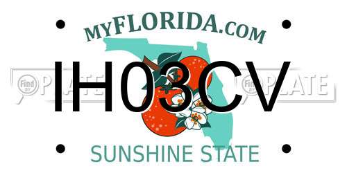 IH03CV Florida License Plate