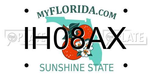IH08AX Florida License Plate