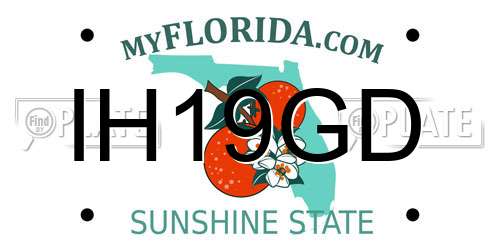 IH19GD Florida License Plate