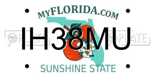 IH38MU Florida License Plate