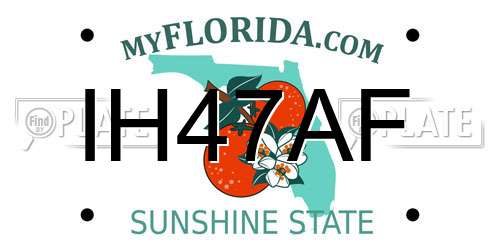 IH47AF Florida License Plate