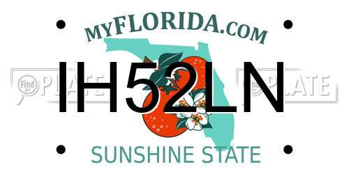 IH52LN Florida License Plate