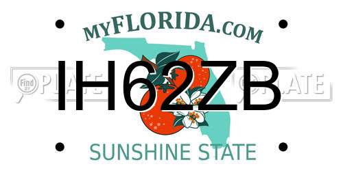 IH62ZB Florida License Plate
