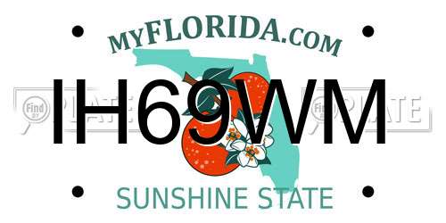 IH69WM Florida License Plate