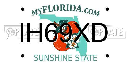 IH69XD Florida License Plate