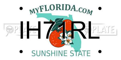IH71RL Florida License Plate