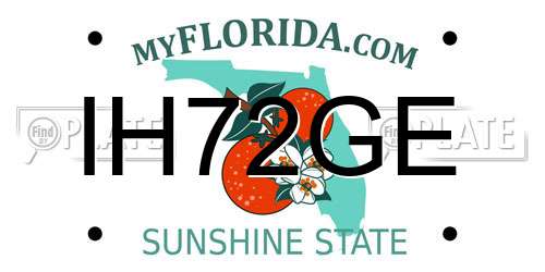 IH72GE Florida License Plate