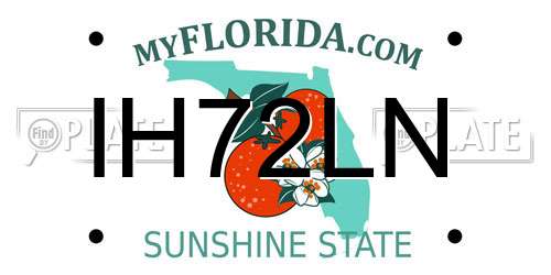 IH72LN Florida License Plate