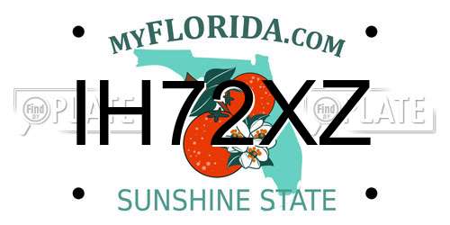 IH72XZ Florida License Plate