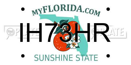 IH73HR Florida License Plate
