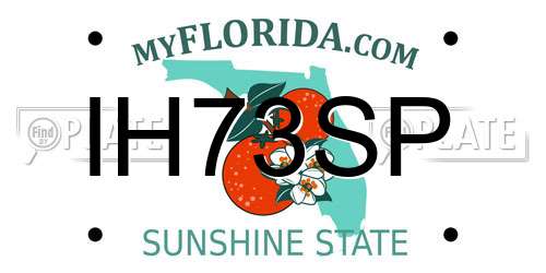 IH73SP Florida License Plate