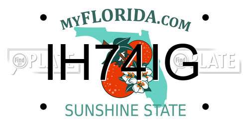 IH74IG Florida License Plate