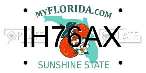 IH76AX Florida License Plate
