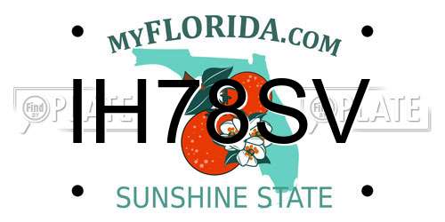 IH78SV Florida License Plate