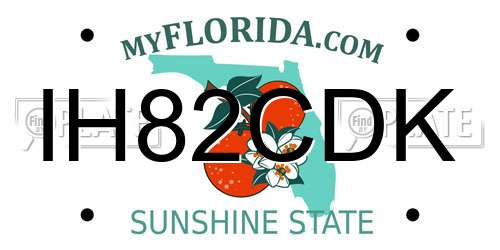 IH82CDK Florida License Plate