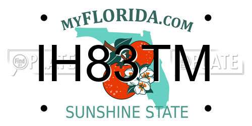 IH83TM Florida License Plate