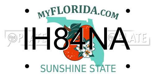 IH84NA Florida License Plate