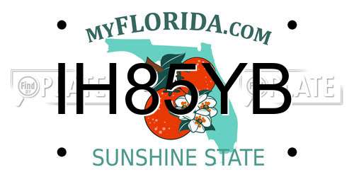 IH85YB Florida License Plate