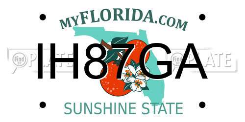 IH87GA Florida License Plate