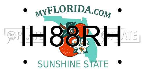 IH88RH Florida License Plate